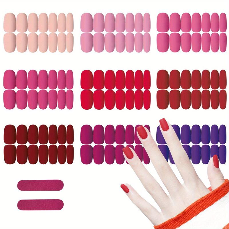 Gel Nail Strips with Self Adhesive Nail File Full Nail Wraps
