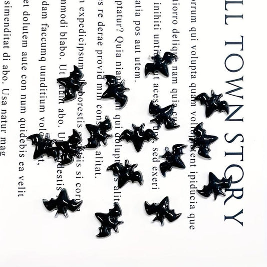 100pcs Halloween Bat Nail Art Charms 3D Resin Bat Nail Art Accessories