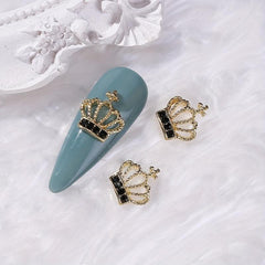 10pcs Crown Nail Art Charms With Rhinestones Alloy Nail Art Accessories