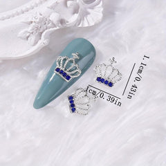 10pcs Crown Nail Art Charms With Rhinestones Alloy Nail Art Accessories