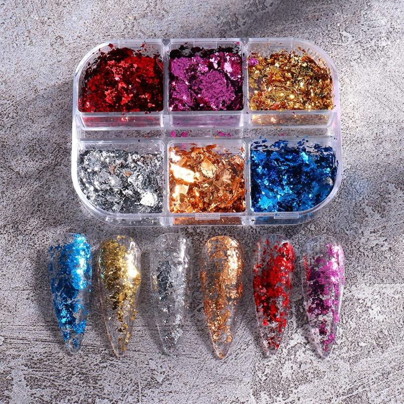 Metallic Nail Foil 3D Sparking Flakes for Nail Art