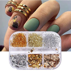 Metallic Nail Foil 3D Sparking Flakes for Nail Art