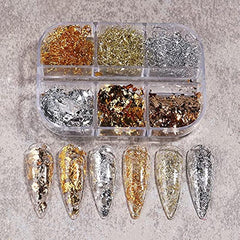 Metallic Nail Foil 3D Sparking Flakes for Nail Art