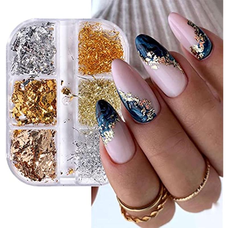 Metallic Nail Foil 3D Sparking Flakes for Nail Art