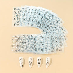 Butterfly & Flower Nail Decals 3D Art Stickers Self Adhesive Easy Nail Tools