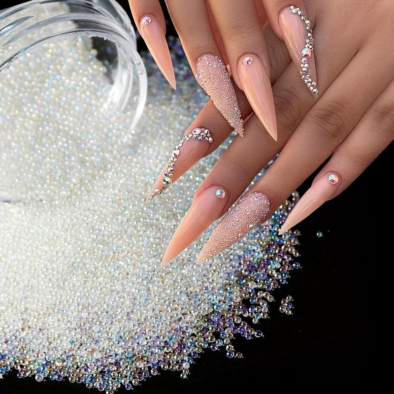 Micro Rhinestones Caviar Beads Mini Bubble Nail Gems Round Glass Bead