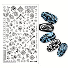 8 Sheets Totem Flower Nail Art Stickers Self Adhesive Decals for DIY Nail Salon