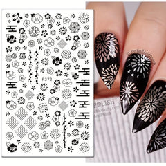 8 Sheets Totem Flower Nail Art Stickers Self Adhesive Decals for DIY Nail Salon
