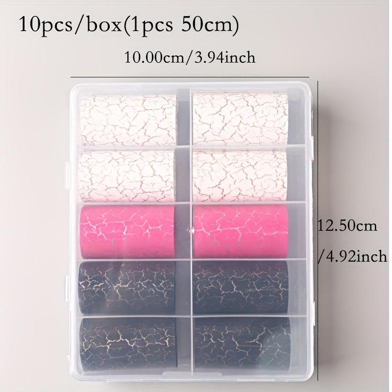 Marble Blooming Foil Nail Art Stickers Set Summer Flower Gilding Pattern