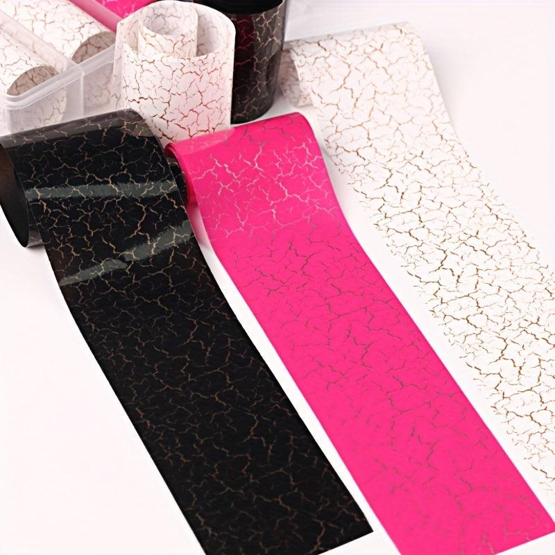 Marble Blooming Foil Nail Art Stickers Set Summer Flower Gilding Pattern