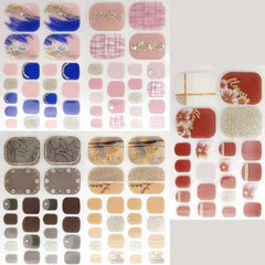Toe Nail Stickers Classic Series with Nail Files for Women and Girls