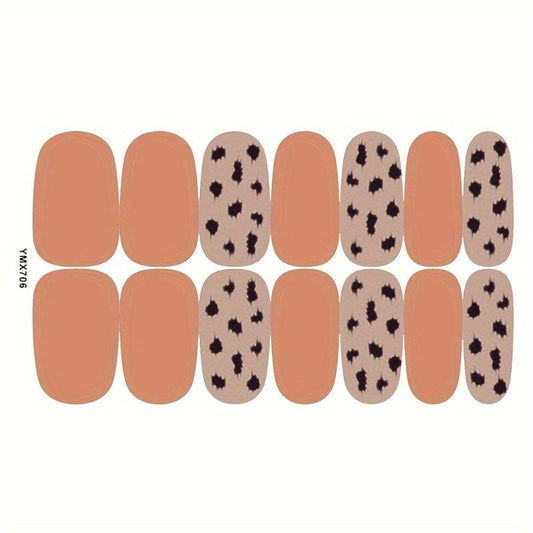 Leopard Print Nail Polish Stickers - Self Adhesive Gel Nail Decals