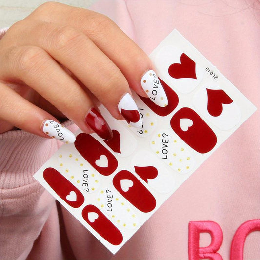 Full Cover Nail Stickers False Nail Tips Nail Strips Women Girls Home Salon