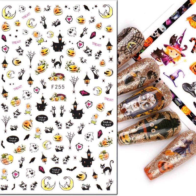 10 Sheets Halloween Nail Art Stickers Self Adhesive Nail Art Supplies