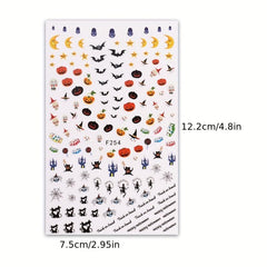 10 Sheets Halloween Nail Art Stickers Self Adhesive Nail Art Supplies