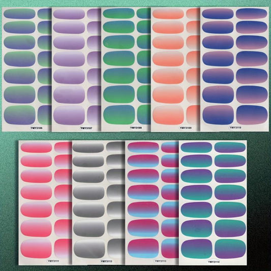 Gradient Nail Polish Strips Full Wrap Nail Stickers