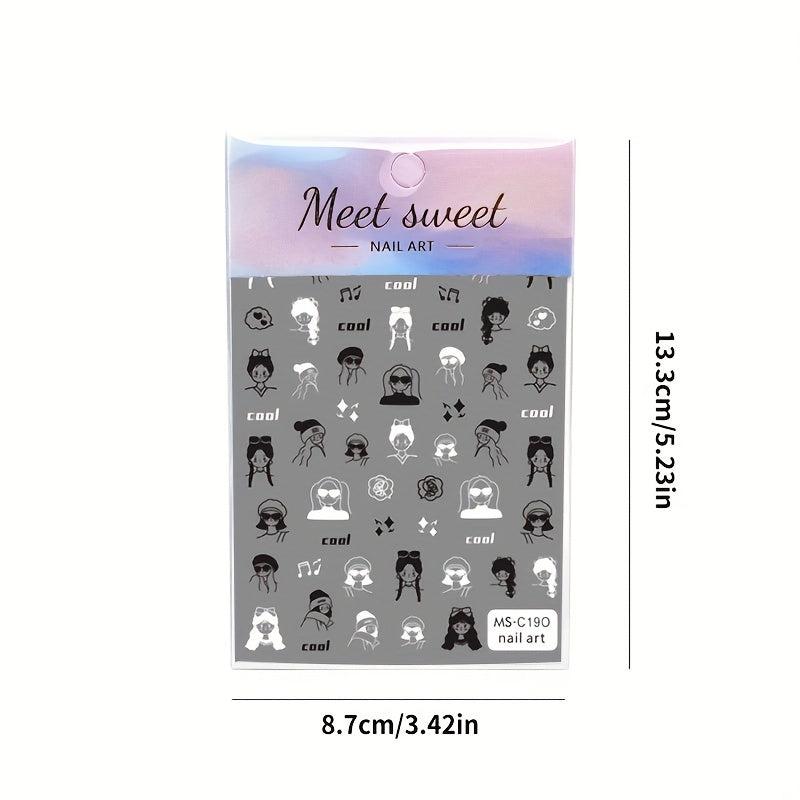 Mixed Style Nail Art Stickers Self Adhesive Nail Decals for DIY