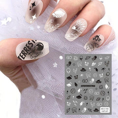 Mixed Style Nail Art Stickers Self Adhesive Nail Decals for DIY