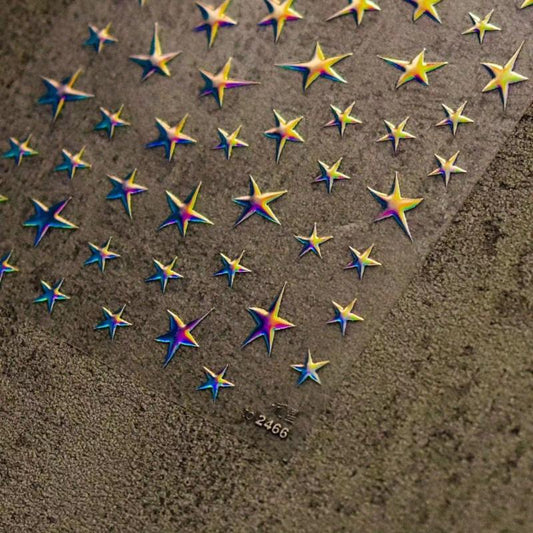 5D Laser Star Art Sticker Holographic Nail Decals