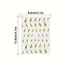 Glitter French Line Nail Art Stickers U-shaped 3D Geometry Nail Decoration