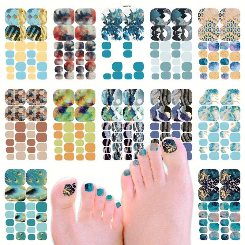 Waterproof Toe Nail Polish Stickers - Self Adhesive Manicure Kits