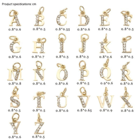 26pcs English Letter Nail Charms Rhinestones DIY Nail Art Accessories