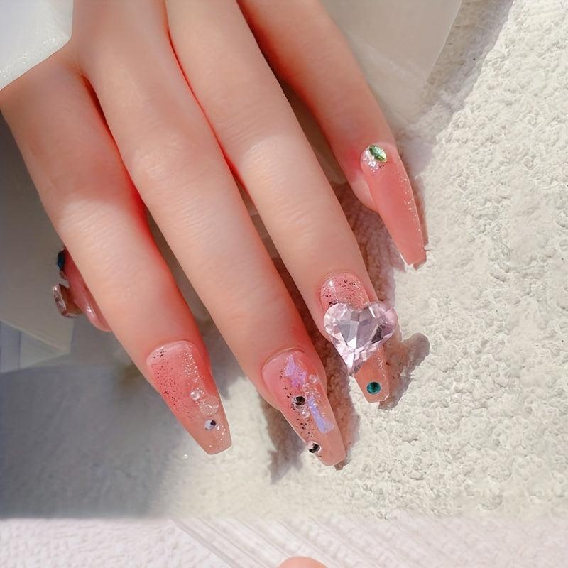 Pink Rhinestone Crystal Nail Art Decorations for Glamorous Look