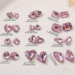 Pink Rhinestone Crystal Nail Art Decorations for Glamorous Look
