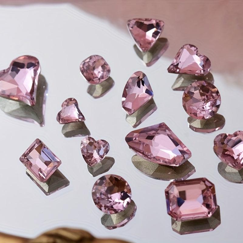 Pink Rhinestone Crystal Nail Art Decorations for Glamorous Look