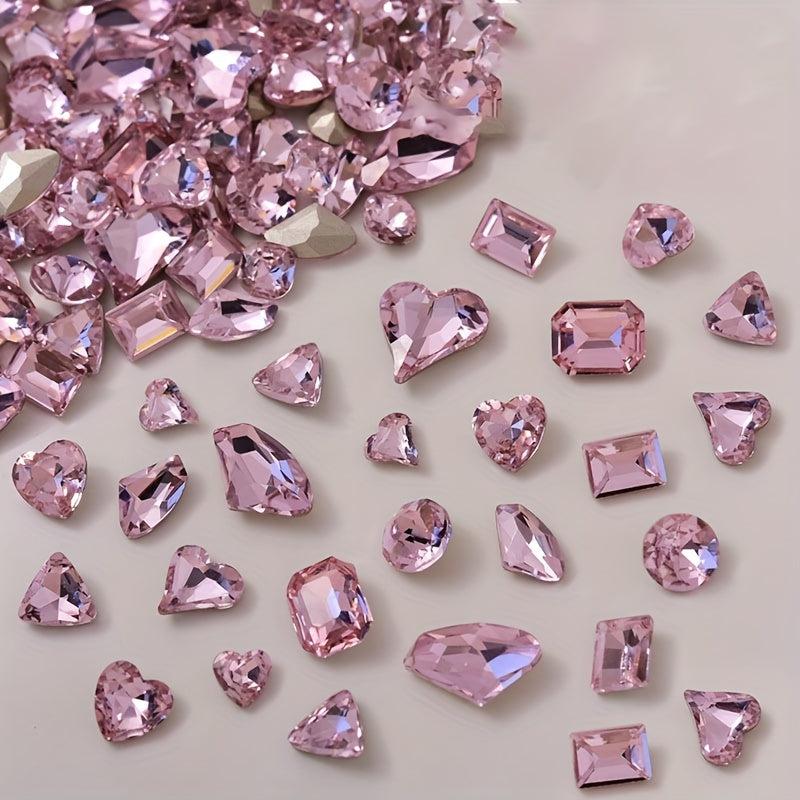 Pink Rhinestone Crystal Nail Art Decorations for Glamorous Look