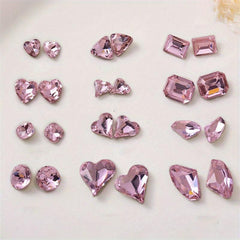Pink Rhinestone Crystal Nail Art Decorations for Glamorous Look