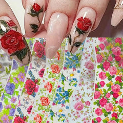 3D Roses Nail Foil Transfer Sticker Decals