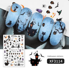 Halloween Nail Art Stickers Pumpkin Spider Witch Skeleton Ghost Nail Art Decals
