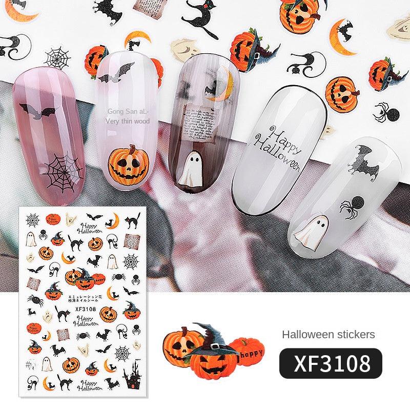 Halloween Nail Art Stickers Pumpkin Spider Witch Skeleton Ghost Nail Art Decals