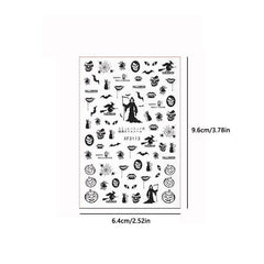 Halloween Nail Art Stickers Pumpkin Spider Witch Skeleton Ghost Nail Art Decals