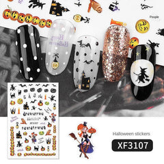 Halloween Nail Art Stickers Pumpkin Spider Witch Skeleton Ghost Nail Art Decals