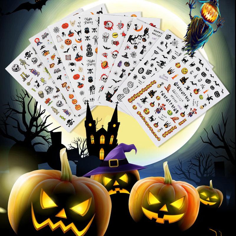 Halloween Nail Art Stickers Pumpkin Spider Witch Skeleton Ghost Nail Art Decals