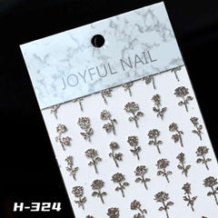 Heart Bear Star Flame Nail Art Stickers 3D Self Adhesive Decals
