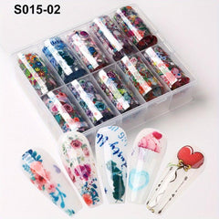 10pcs Summer Fruit Nail Art Transfer Foil Stickers Watermelon Starry Designs
