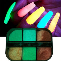 Luminous Nail Pigment Powder Fluorescent Glitter Holographic Glow Dust