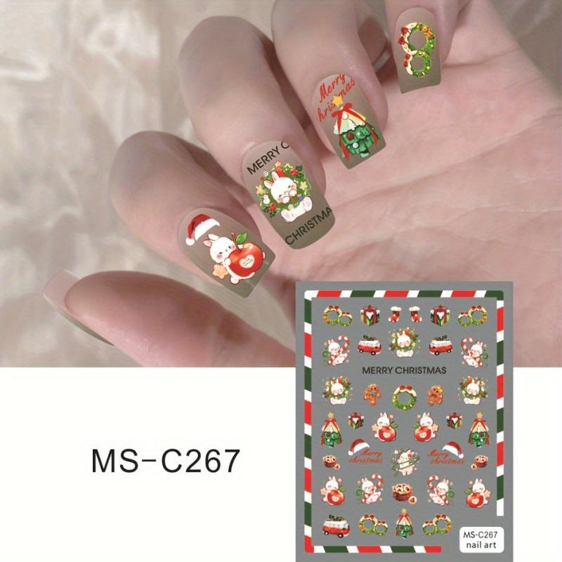 Christmas Nail Art Stickers Santa Snowflake Elk Decals
