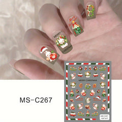 Christmas Nail Art Stickers Santa Snowflake Elk Decals