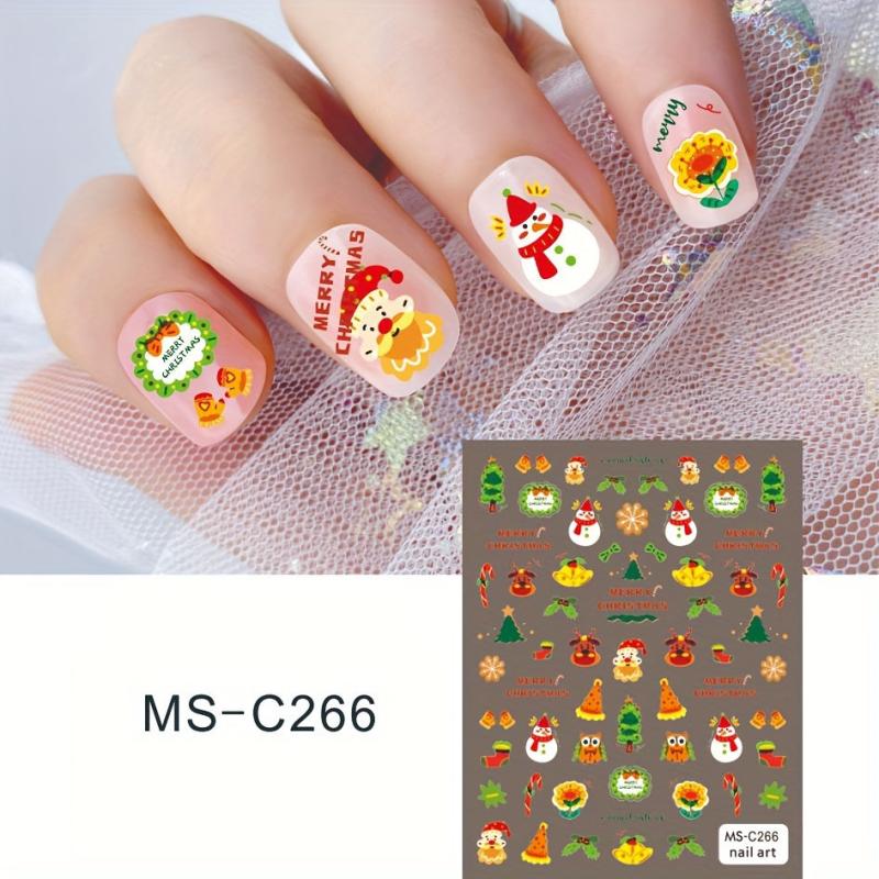 Christmas Nail Art Stickers Santa Snowflake Elk Decals