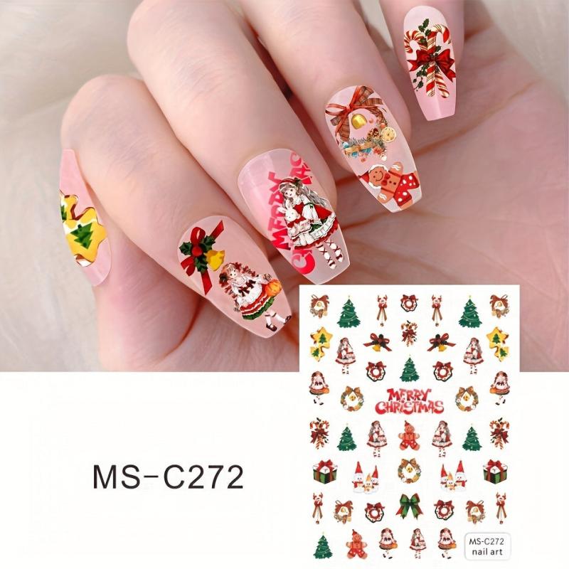 Christmas Nail Art Stickers Santa Snowflake Elk Decals