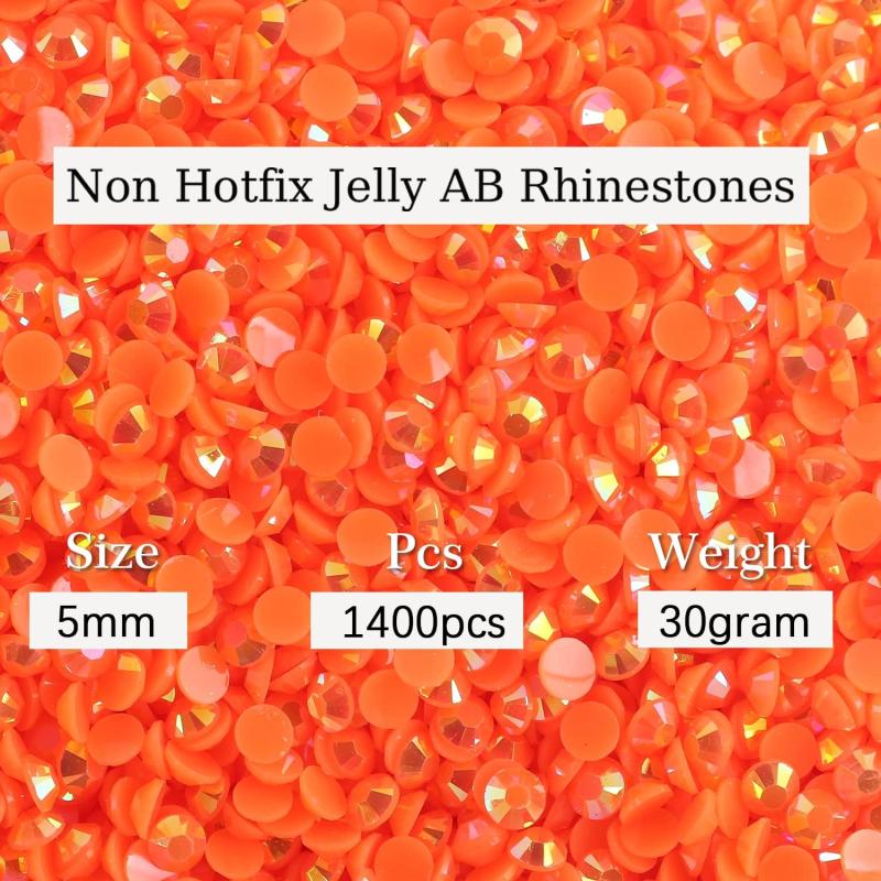 1400PCS 5mm AB Non Hotfix Rhinestone Jelly Rhinestones