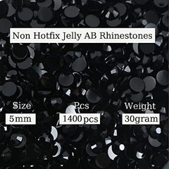 1400PCS 5mm AB Non Hotfix Rhinestone Jelly Rhinestones