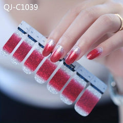 10 Glitter Nail Stickers & Files for DIY Nail Art, Salon Decals