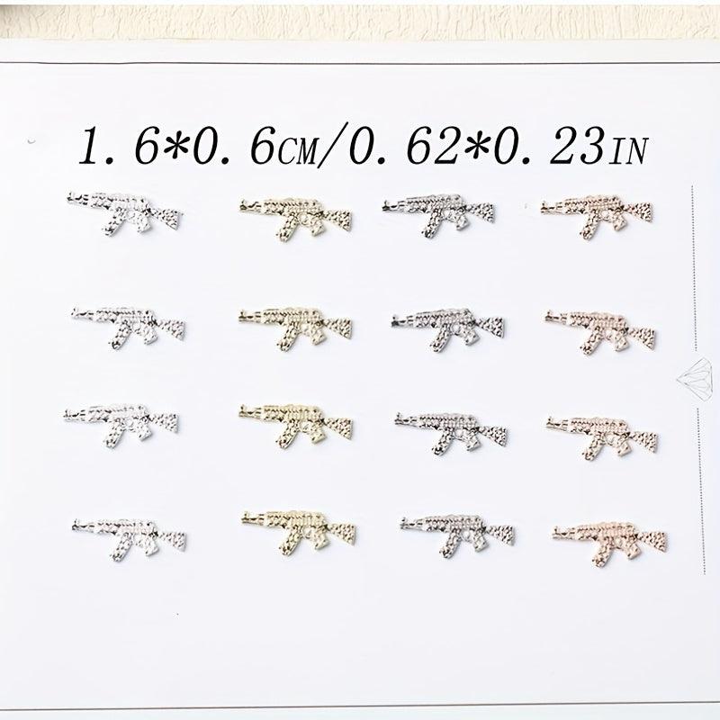 40pcs Vintage Alloy Gun Nail Art Charms for DIY and Nail Salon Punk Pistol Nail