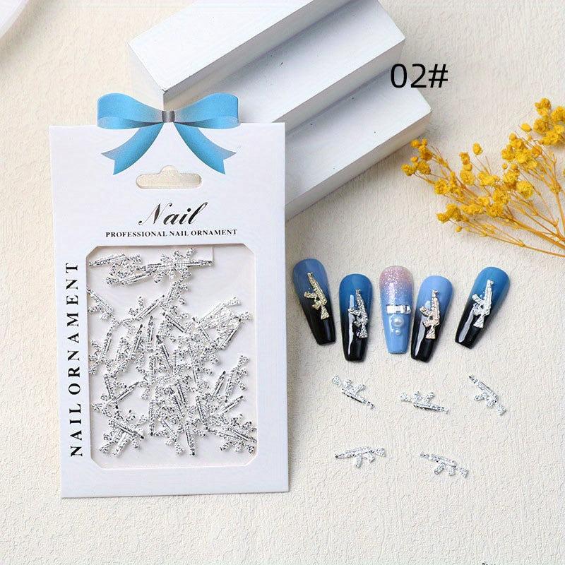 40pcs Vintage Alloy Gun Nail Art Charms for DIY and Nail Salon Punk Pistol Nail