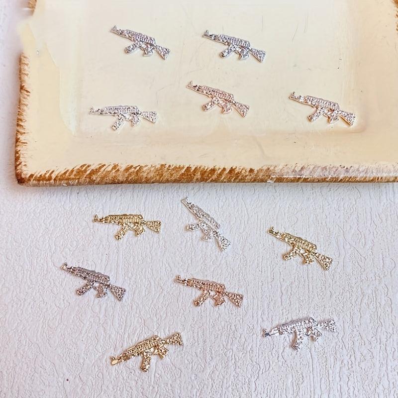 40pcs Vintage Alloy Gun Nail Art Charms for DIY and Nail Salon Punk Pistol Nail